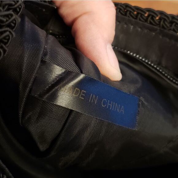 BOHO Black braid and ribbon evening or special‎ occasion shoulder bag vintage - Picture 8 of 10